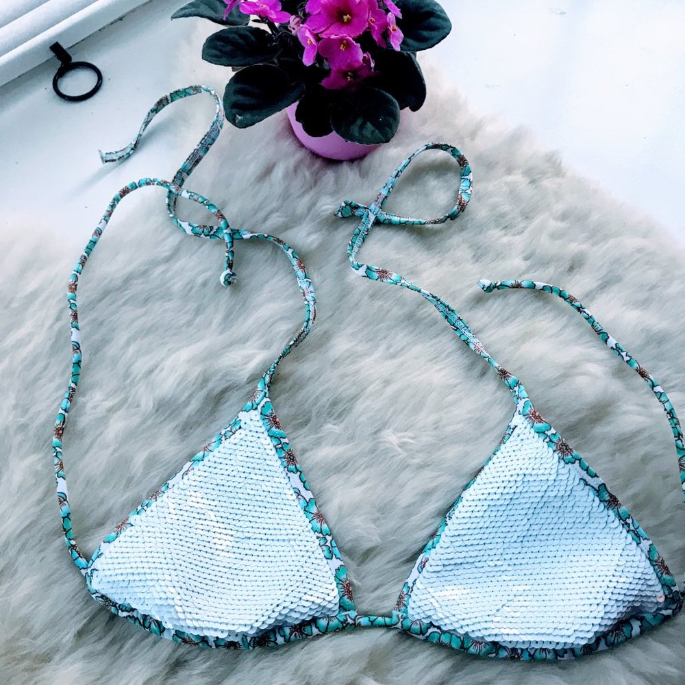 Victoria's Secret Sequined String Bikini Top